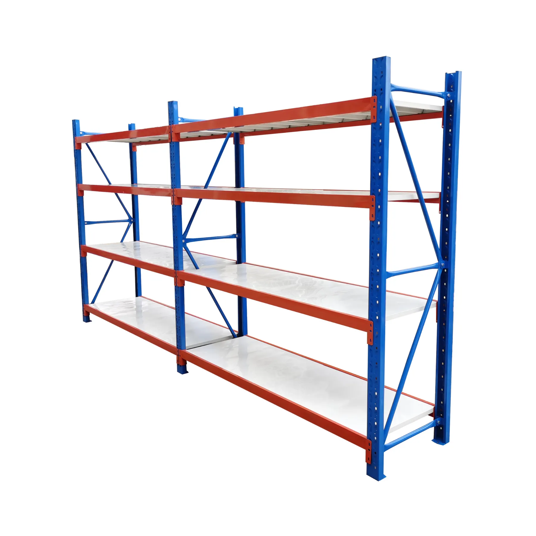 2 Bay Longspan Shelving 2000H x 4000W x 600D Blue/Orange view 1