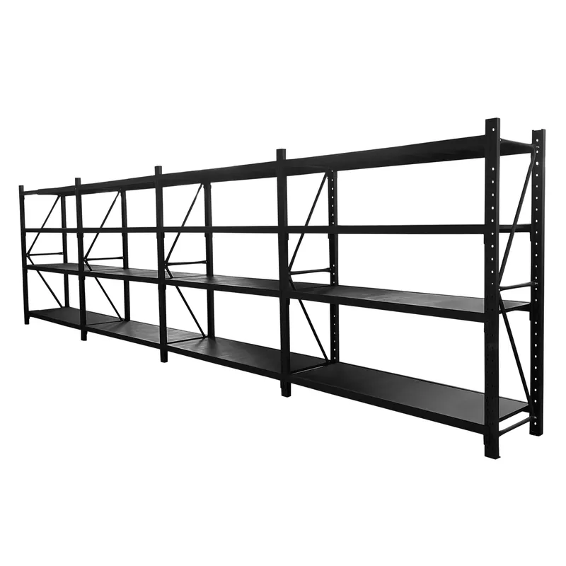 4 Bay Longspan Shelving 1500H x 4800W x 600D Black